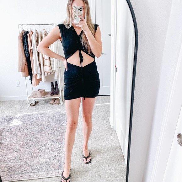WITH JEAN Roxy Black Cut Out Mini Dress - Picture 12 of 14